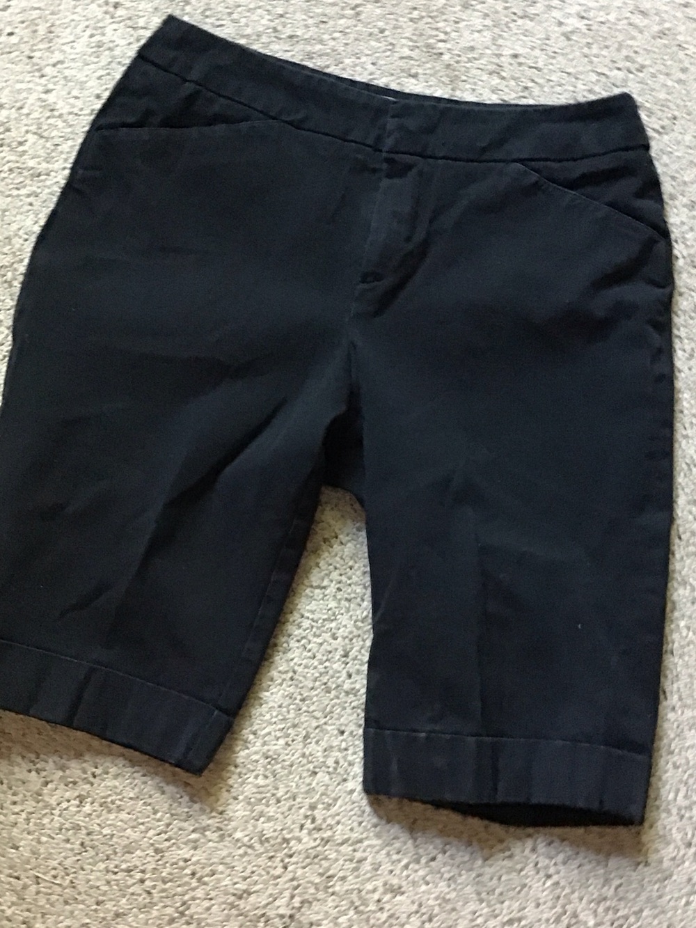 Neiman Marcus Black Tailored Bermuda Shorts